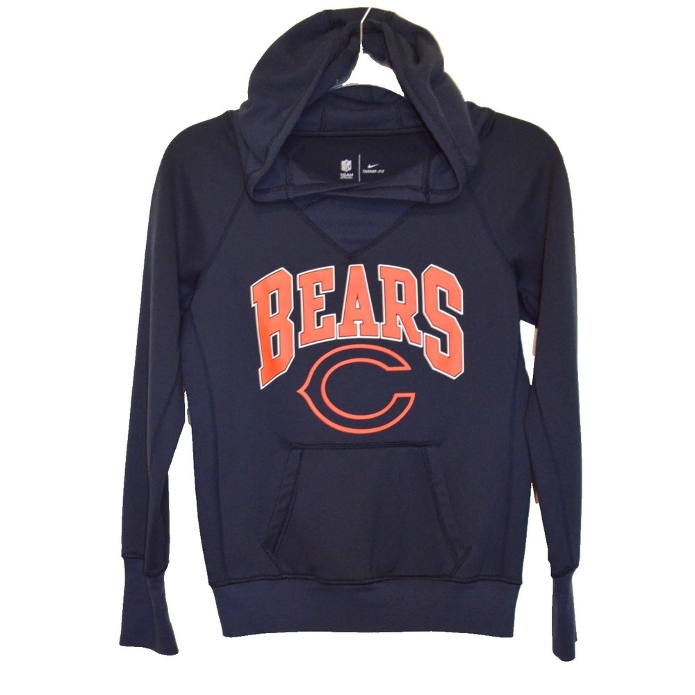 Nike Therma Fit Hoodie Chicago Bears Mens M Navy Blue